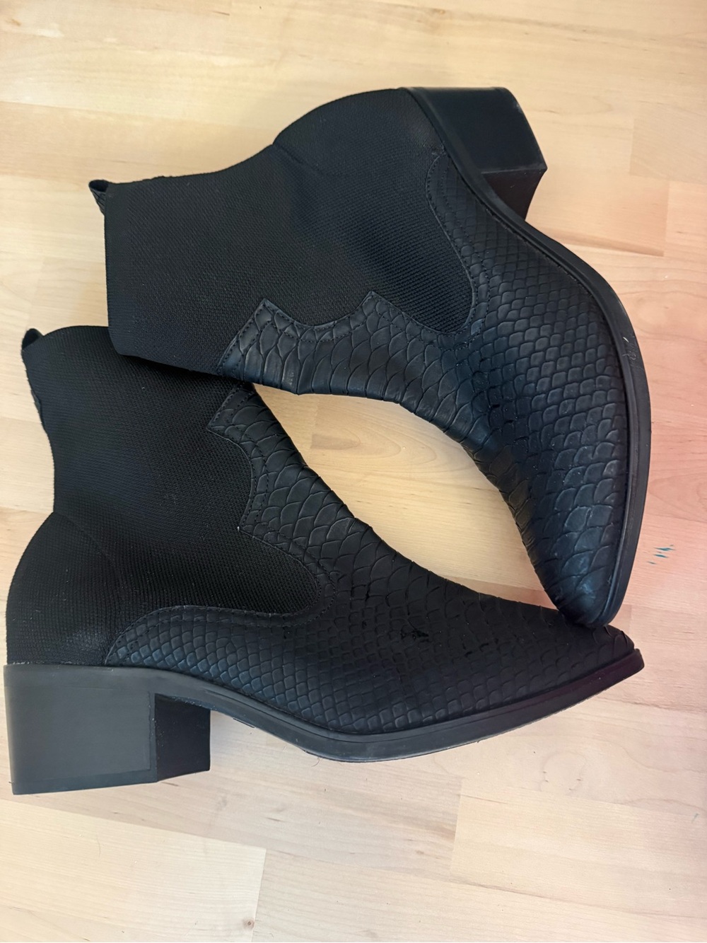 MIA Black Textured Chelsea Ankle Boots